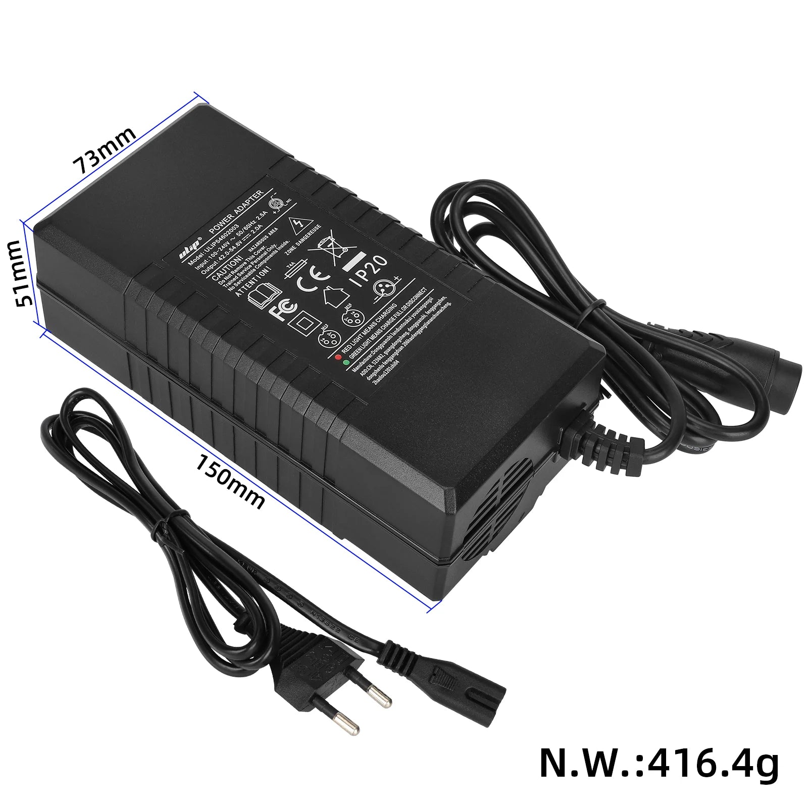 Ulip 54.6V2A chargeur avec grand LP16-3P embout(prise EU)