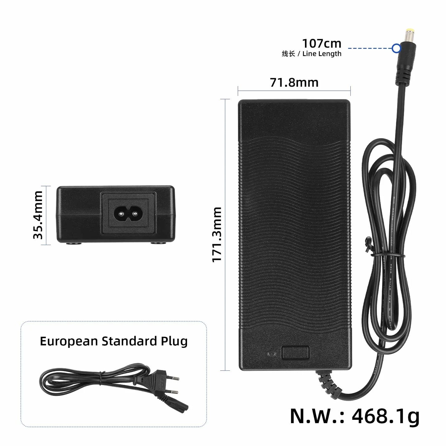 Kukirin G3 original 58.8V2A DC2.1 embout chargeur (European standard)