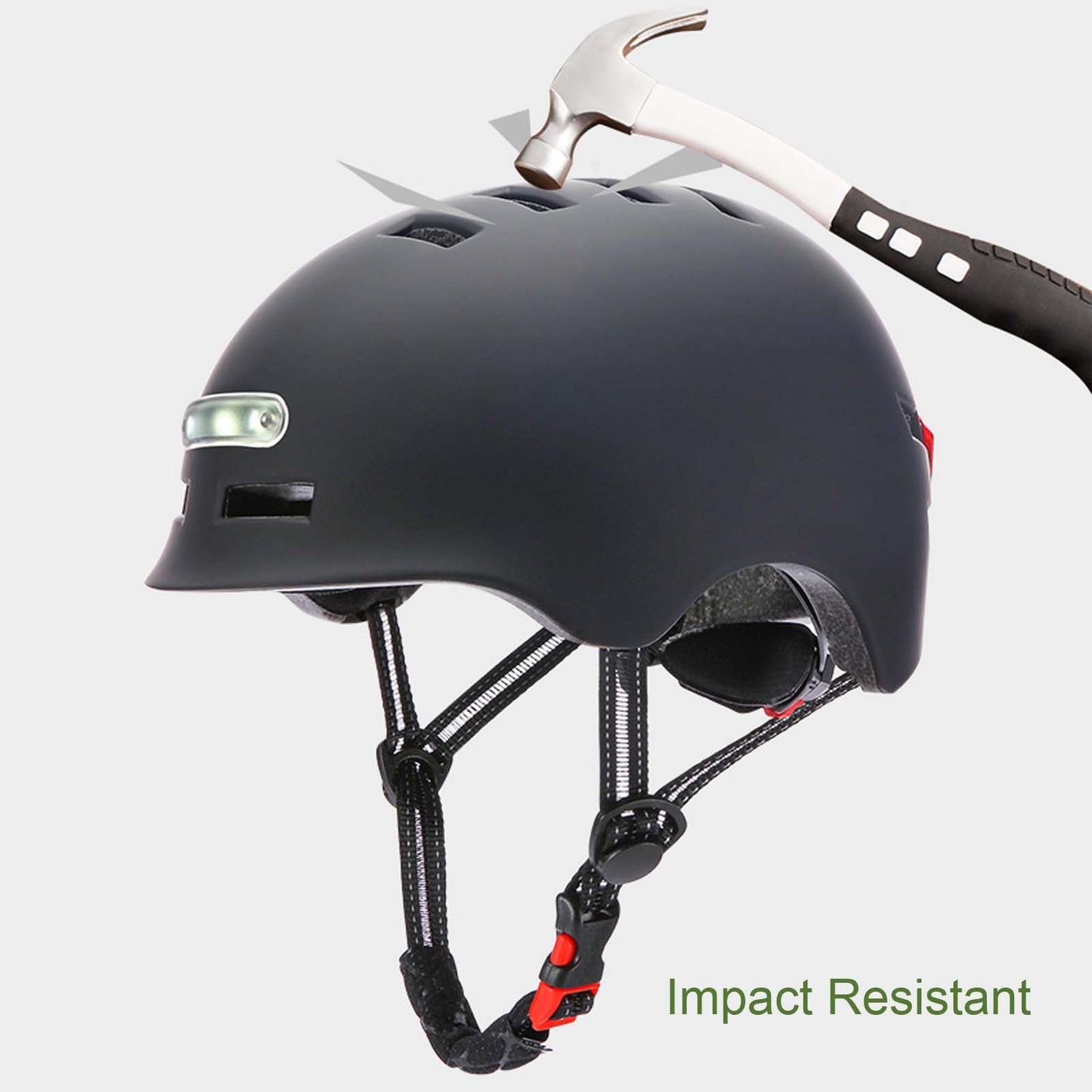 Noir L size casque avec light