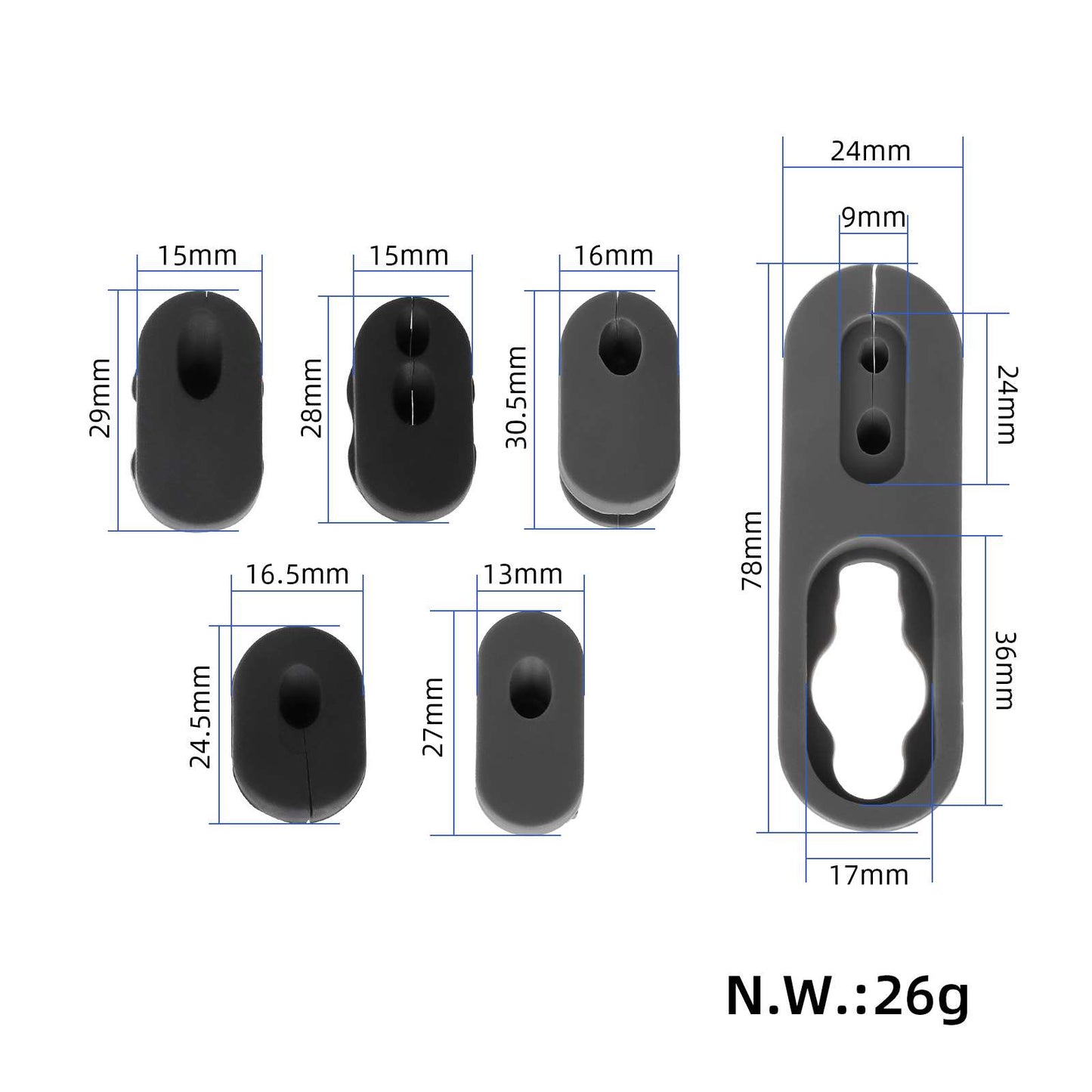 Noir manchon en silicone et rouge cache magnétique pour Xiaomi 4 Pro trottinettes