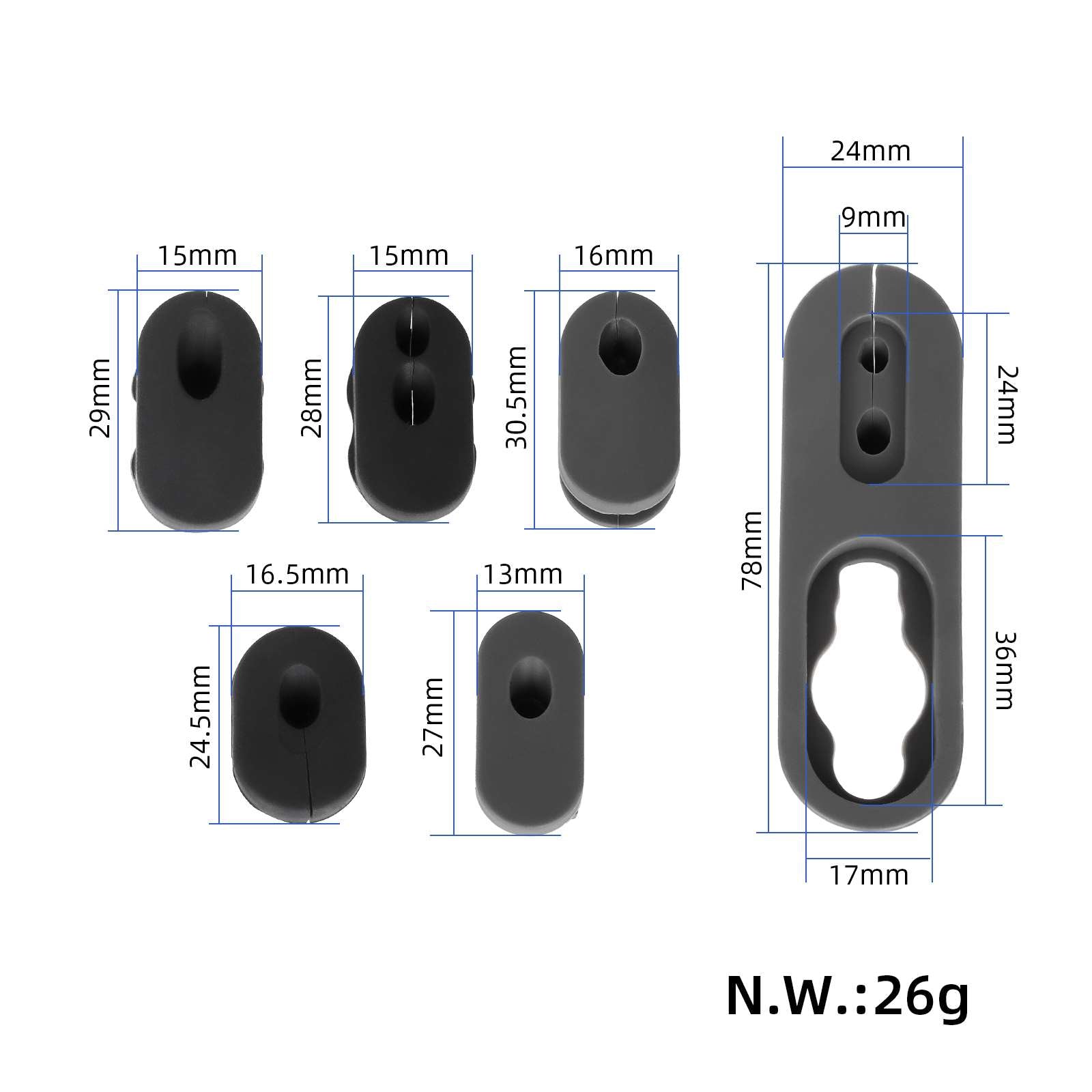 Noir manchon en silicone et rouge cache magnétique pour Xiaomi 4 Pro trottinettes