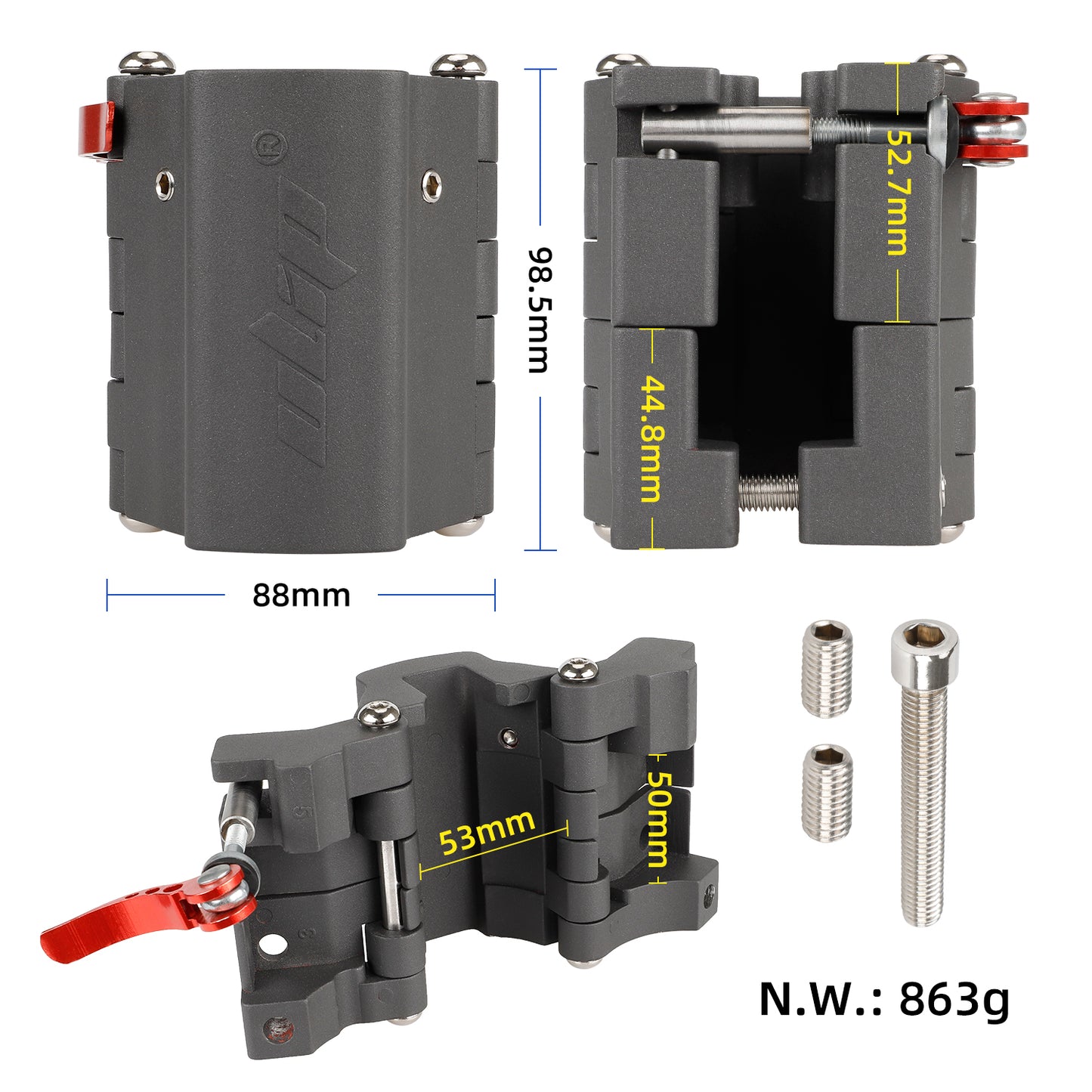 Gris Ulip foldable fixings pour xiaomi et Segway Ninebot F et D series trottinettes