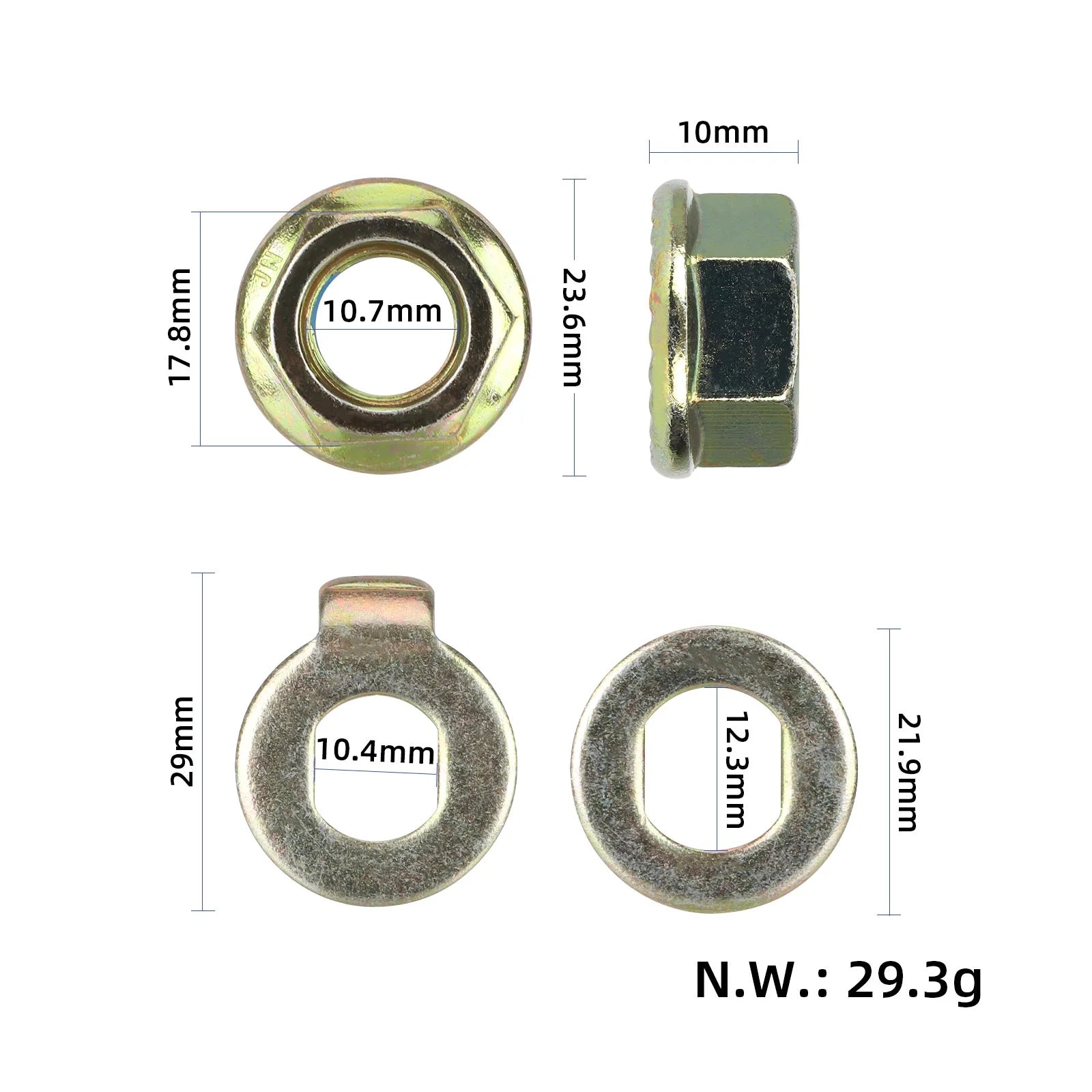 12mm bolt avec nut pour Kukirin G2 Pro motor