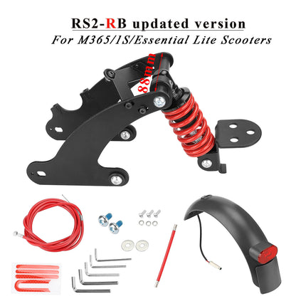 Rouge V2 suspension arrière avec garde-boue et feu arrière pour M365 et 1S trottinette
