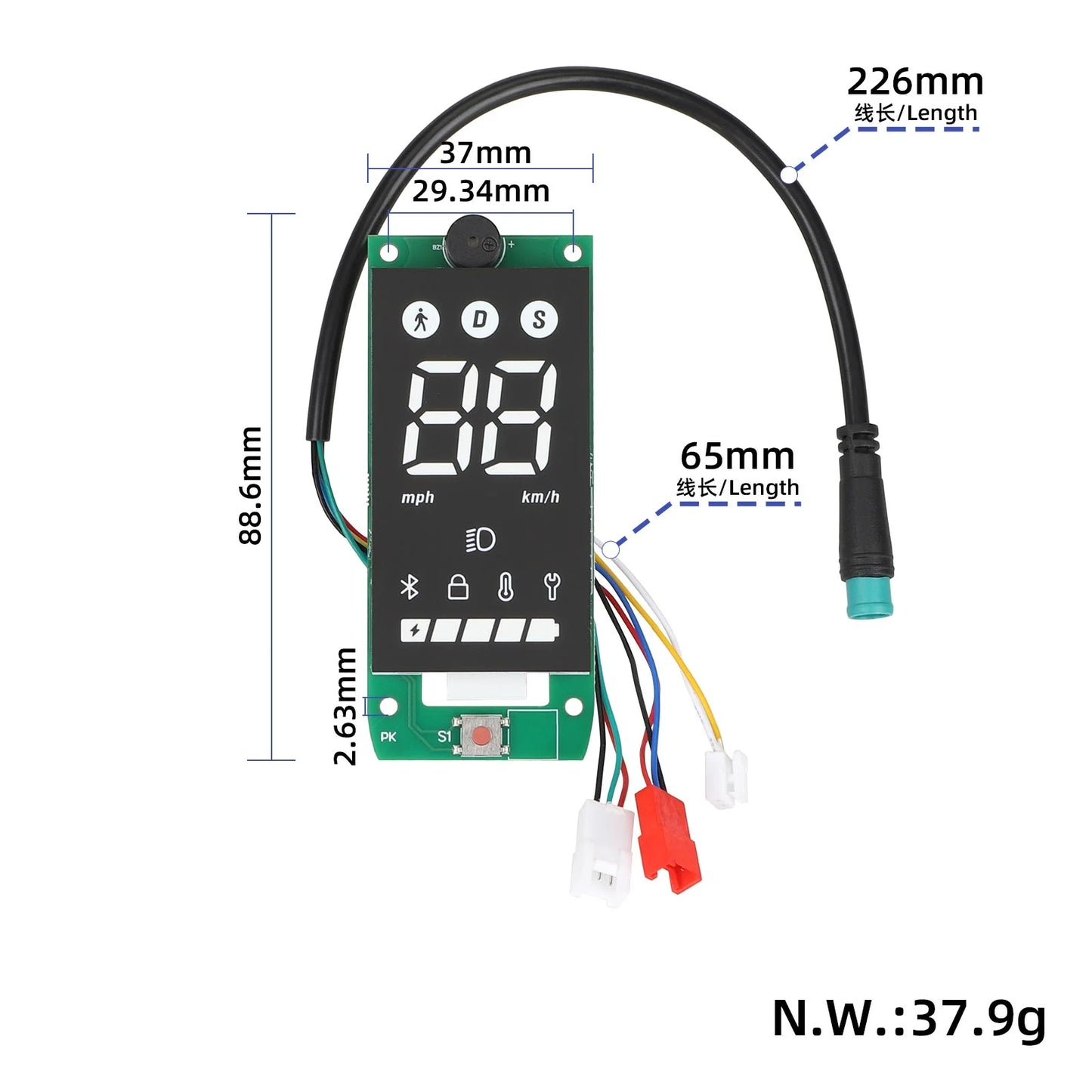 25KM/H écran tableau de bord sans turning light pour Xiaomi 4 Lite(2 Gen) trottinettes