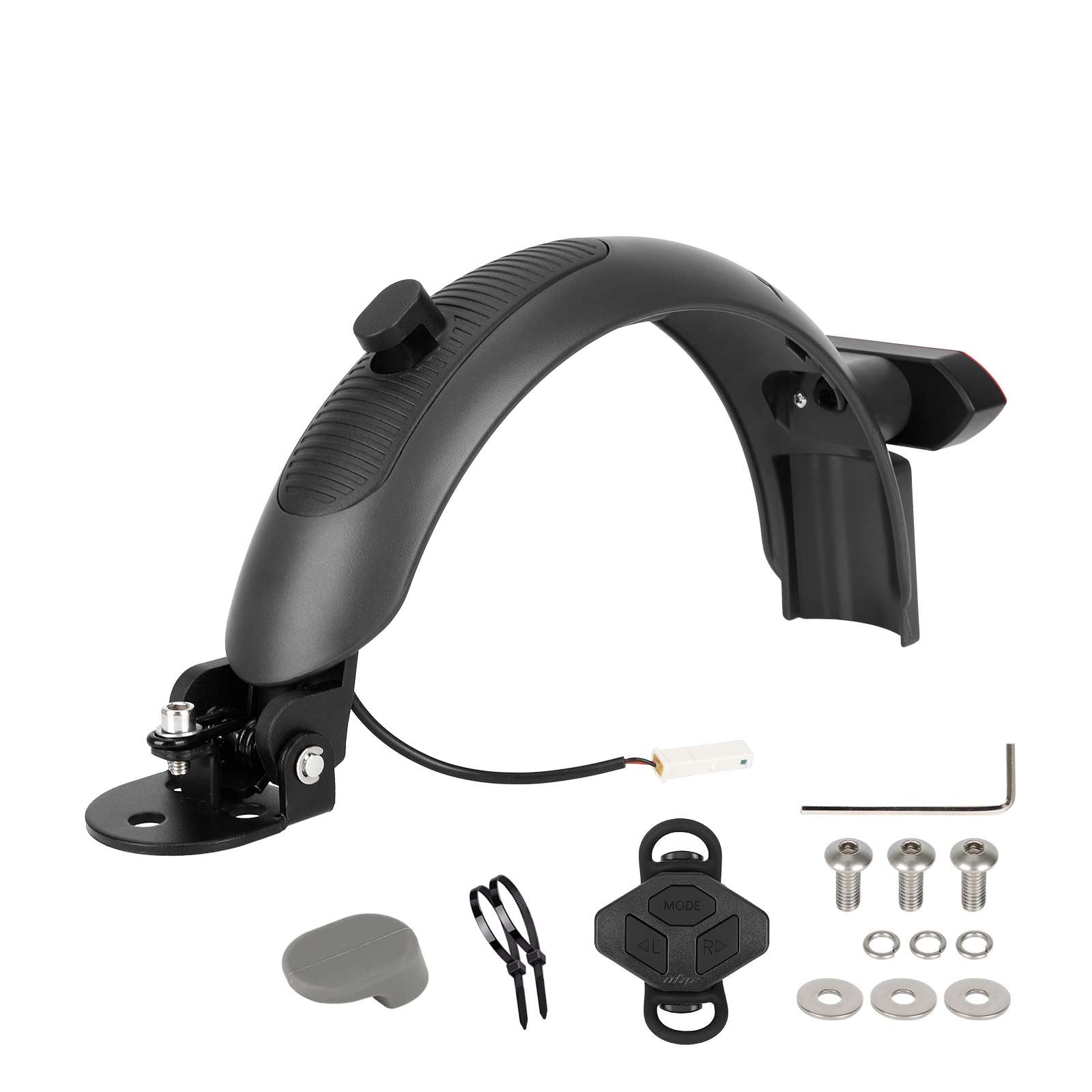Gris Ulip Superior garde-boue arrière avec aluminium et feu clignotant pour Xiaomi trottinettes