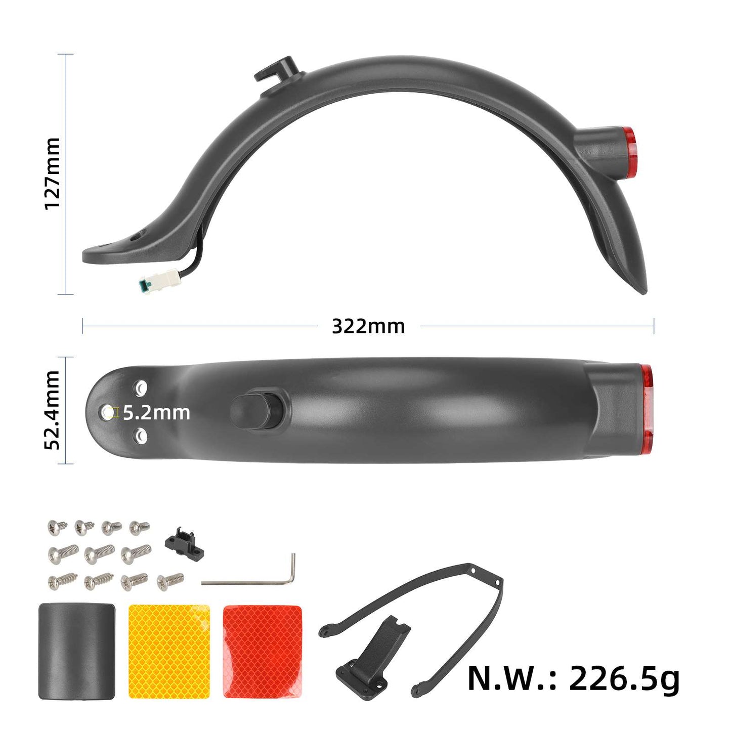 Pro garde-boue arrière kits model 2 pour xiaomi Pro 2/1S trottinettes