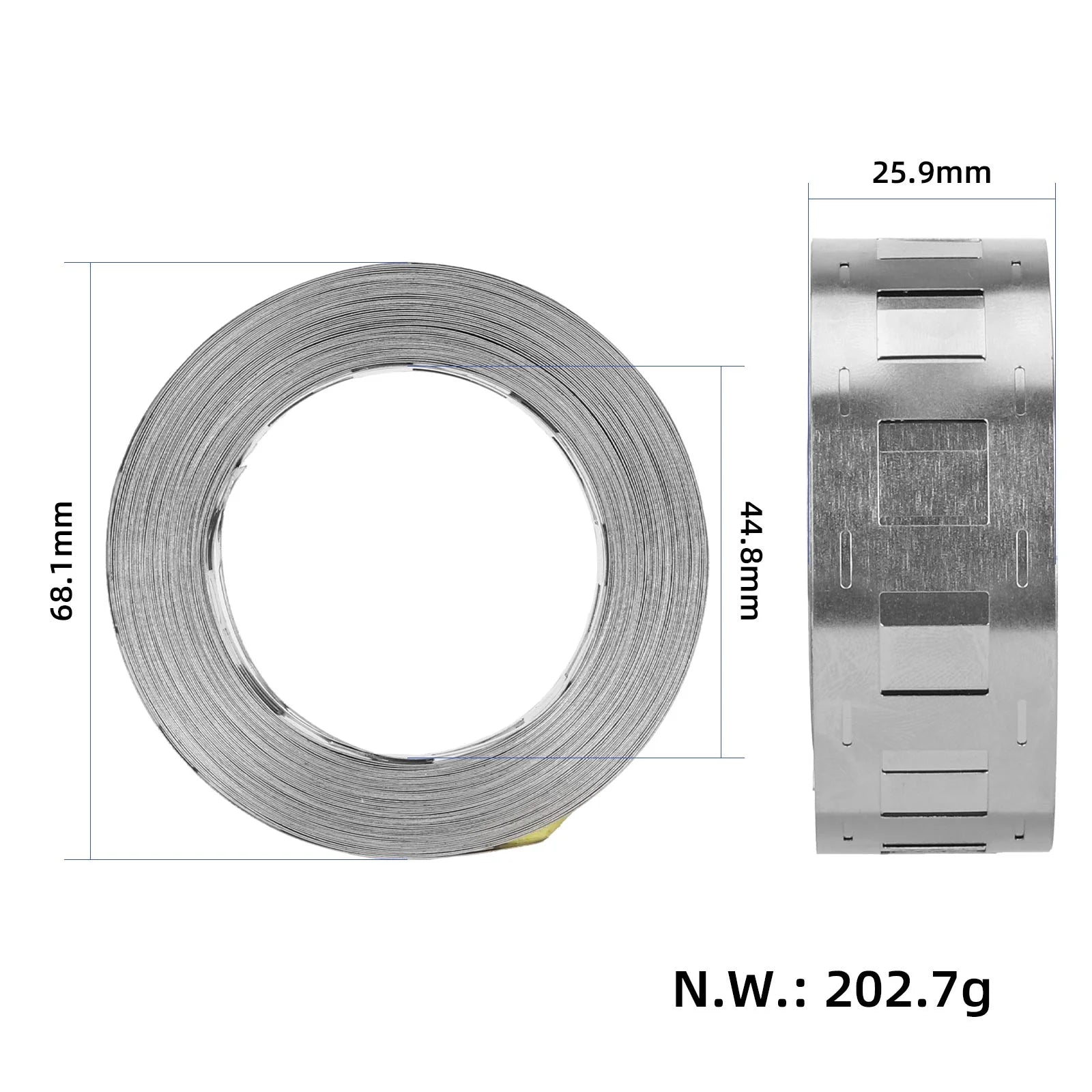 2P 18.5x0.15mm*10M batterie nickel of plated steel