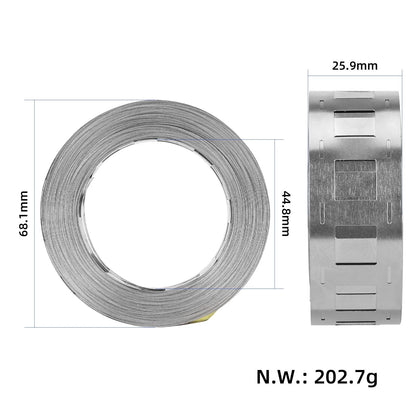 2P 18.5x0.15mm*10M batterie nickel of plated steel