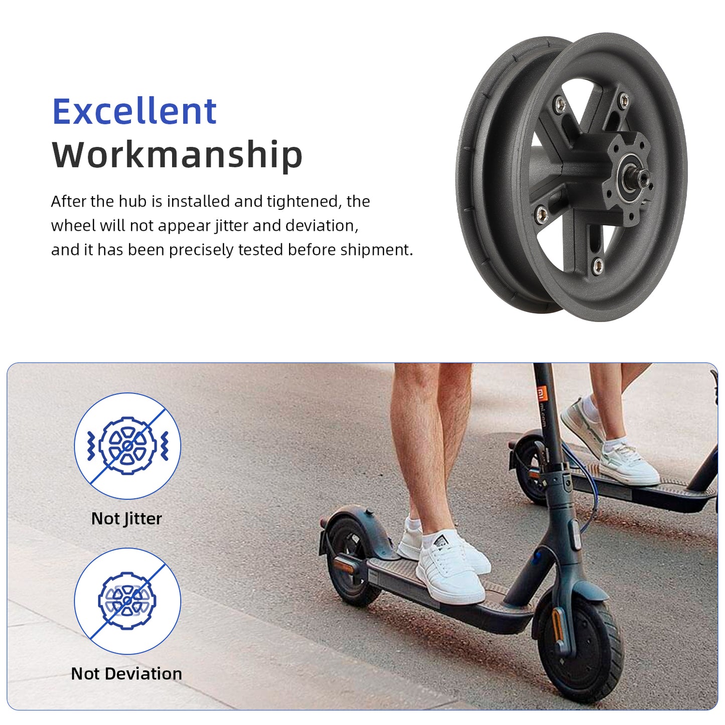 Gris Ulip Split Rear Hub pour Xiaomi Pro/Pro2 trottinettes