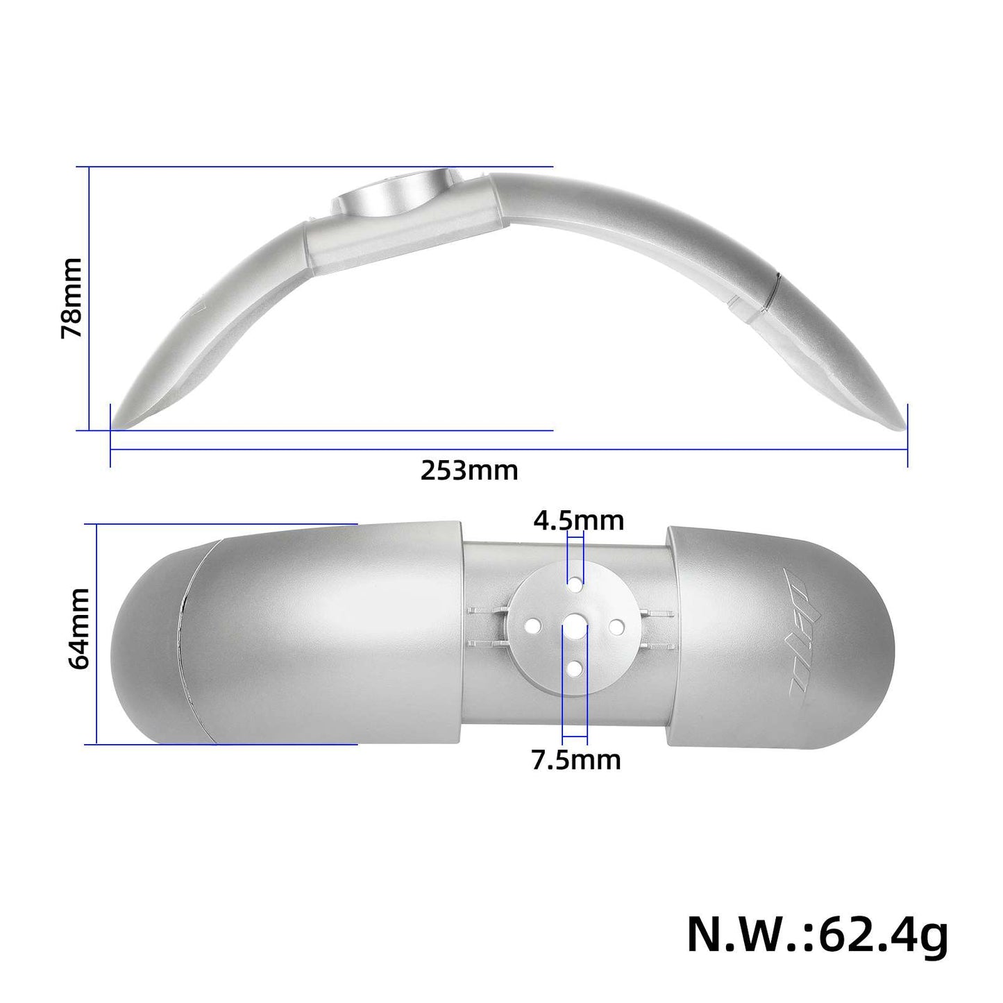 Argent Ulip garde-boue avant avec rubber pour xiaomi trottinettes