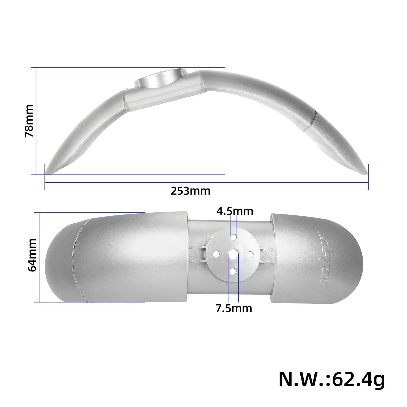 Argent Ulip garde-boue avant avec rubber pour xiaomi trottinettes