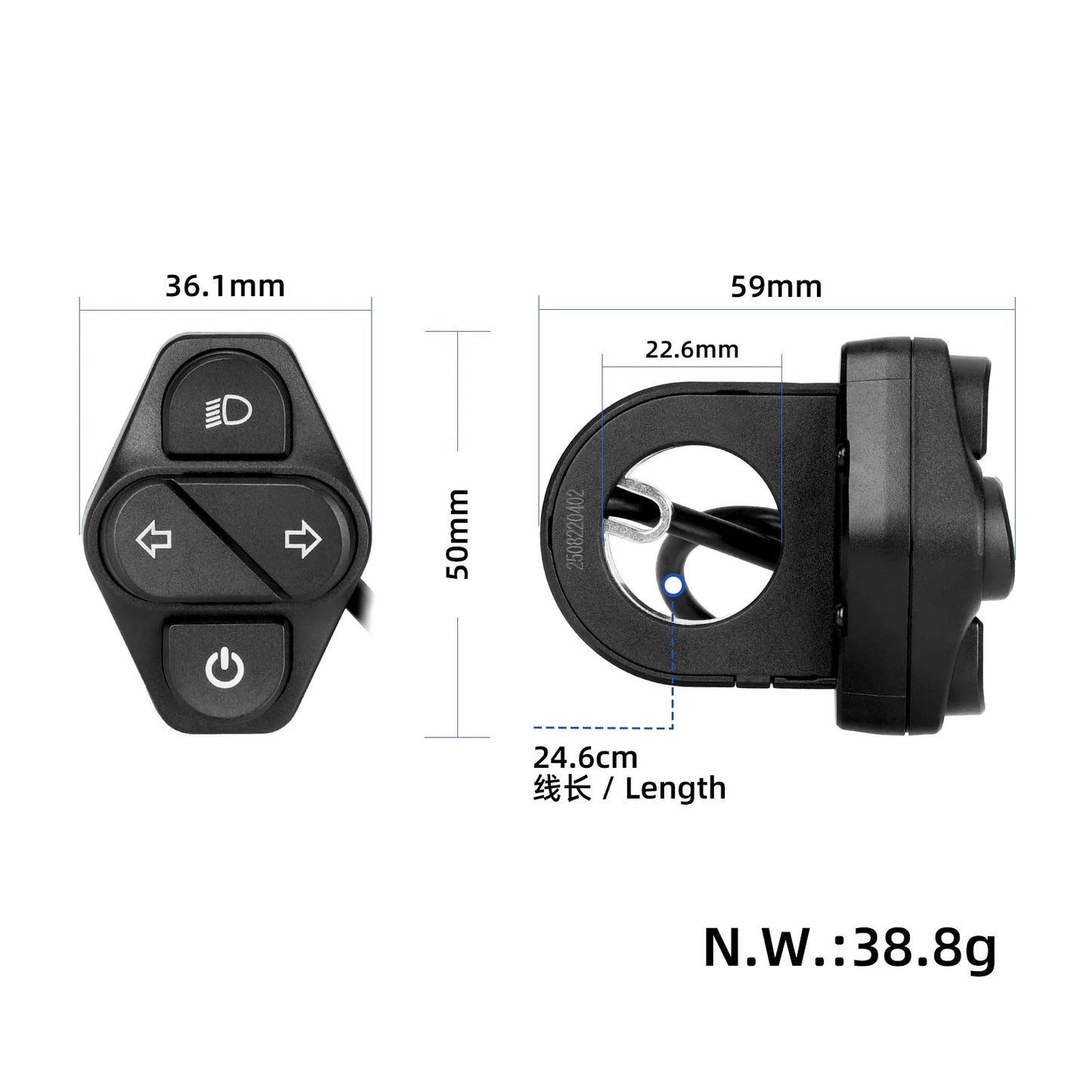 Switch avec embout pour Kukirin A1 trottinette