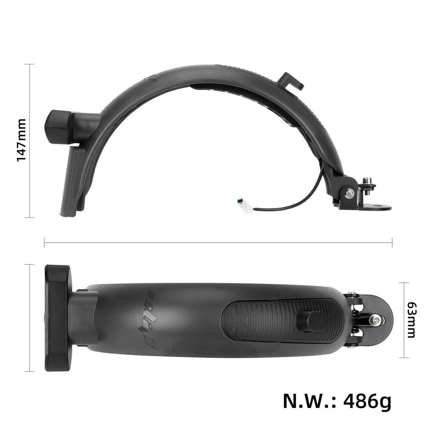 Gris Ulip Superior garde-boue arrière avec aluminium et feu clignotant pour Xiaomi trottinettes
