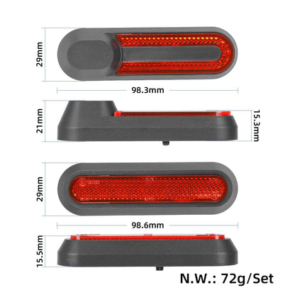 4 pcs refitting gris decorative shells+rouge catadioptre bars pour M365 1S Pro Pro2 et Lite