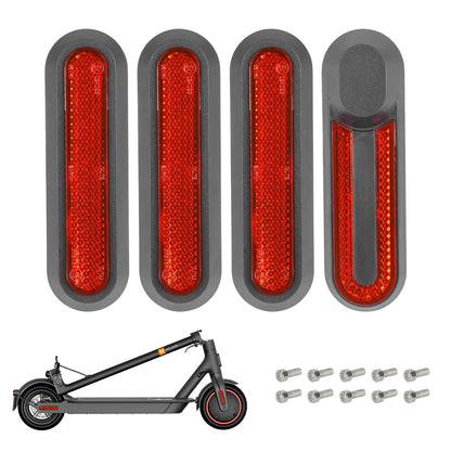 4 pcs refitting gris decorative shells+rouge catadioptre bars pour M365 1S Pro Pro2 et Lite