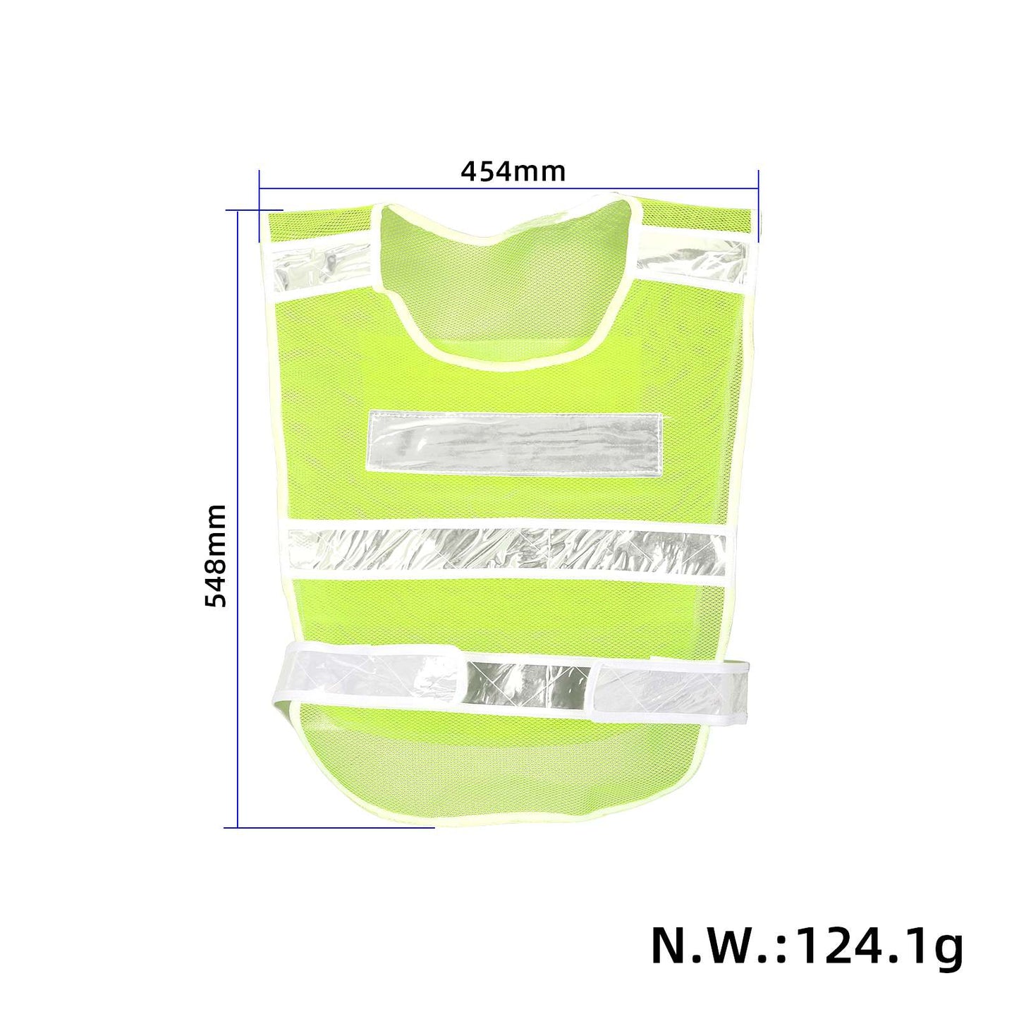 Vert fluorescent réfléchissant vest avec fishing net appearance