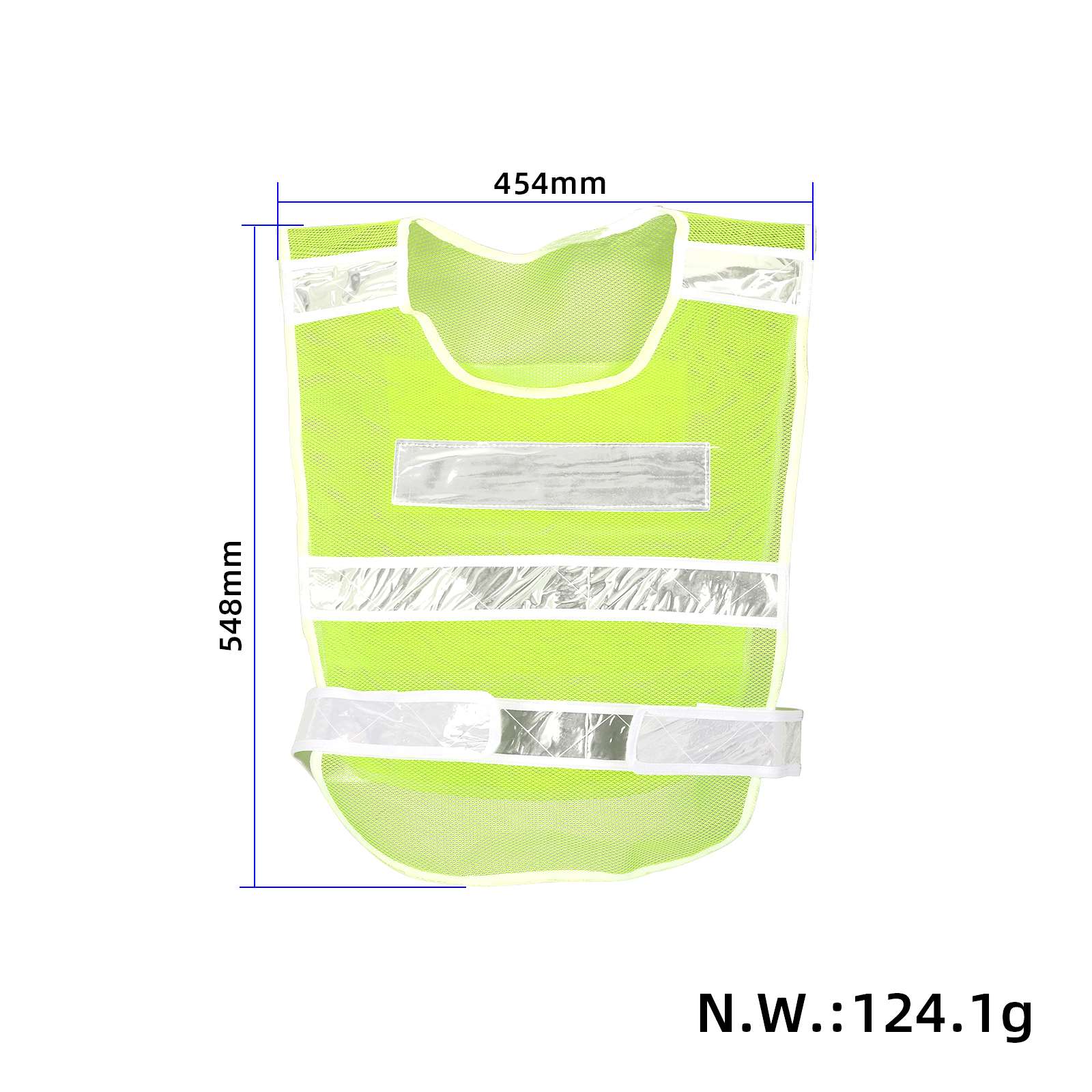 Vert fluorescent réfléchissant vest avec fishing net appearance