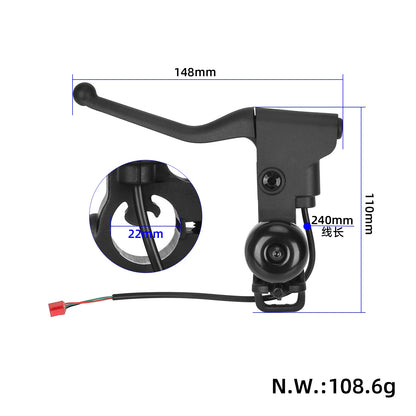 Original left brake lever avec side bell pour Xiaomi 4 Lite 2nd Gen/5 Plus trottinette