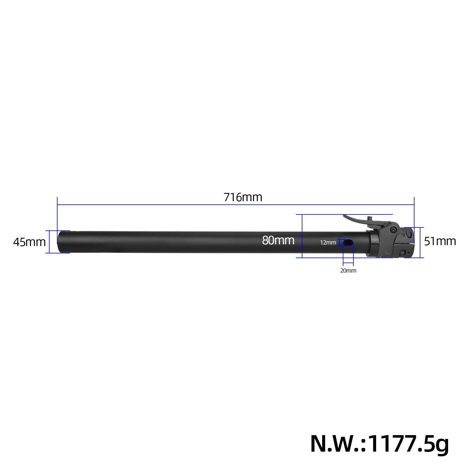 Guidon Supporting Rod pliable Pole Base pour Xiaomi 4 Pro trottinette