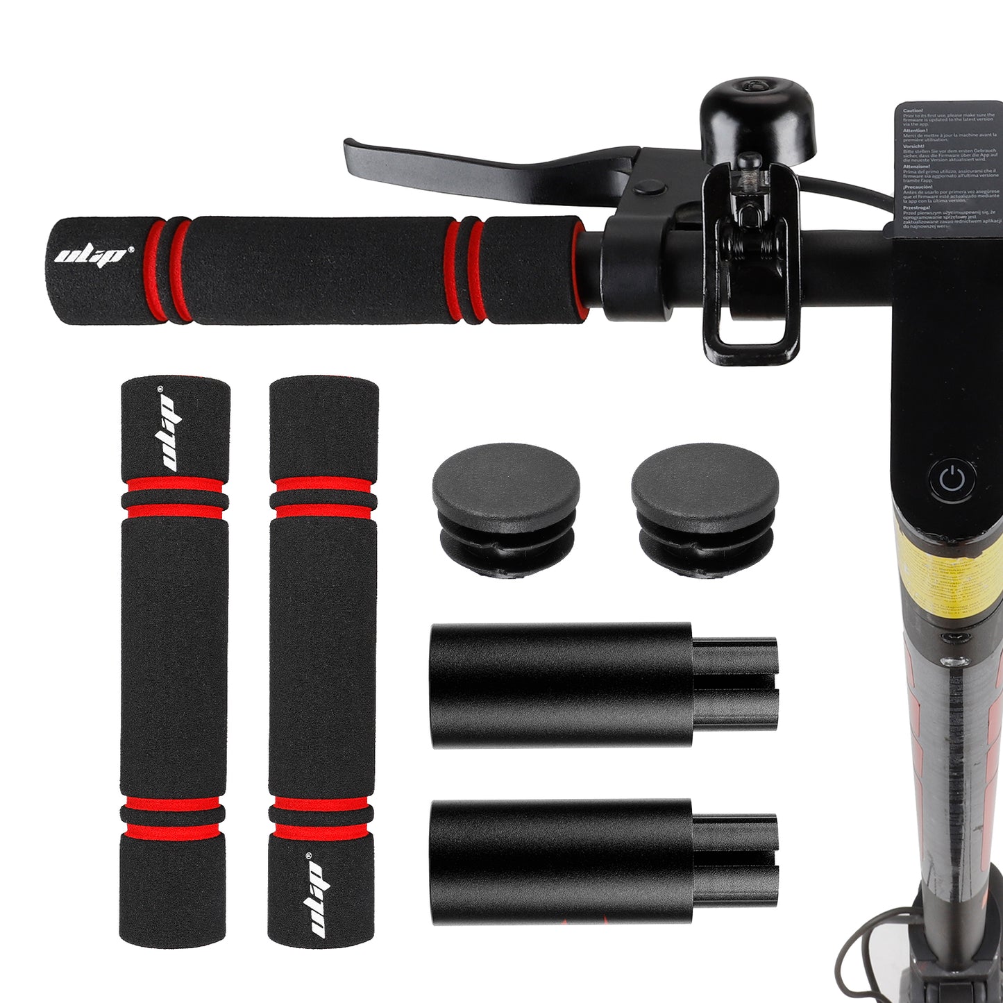 Noir Ulip guidon extender kit sans light pour xiaomi et Ninebot ES series trottinettes