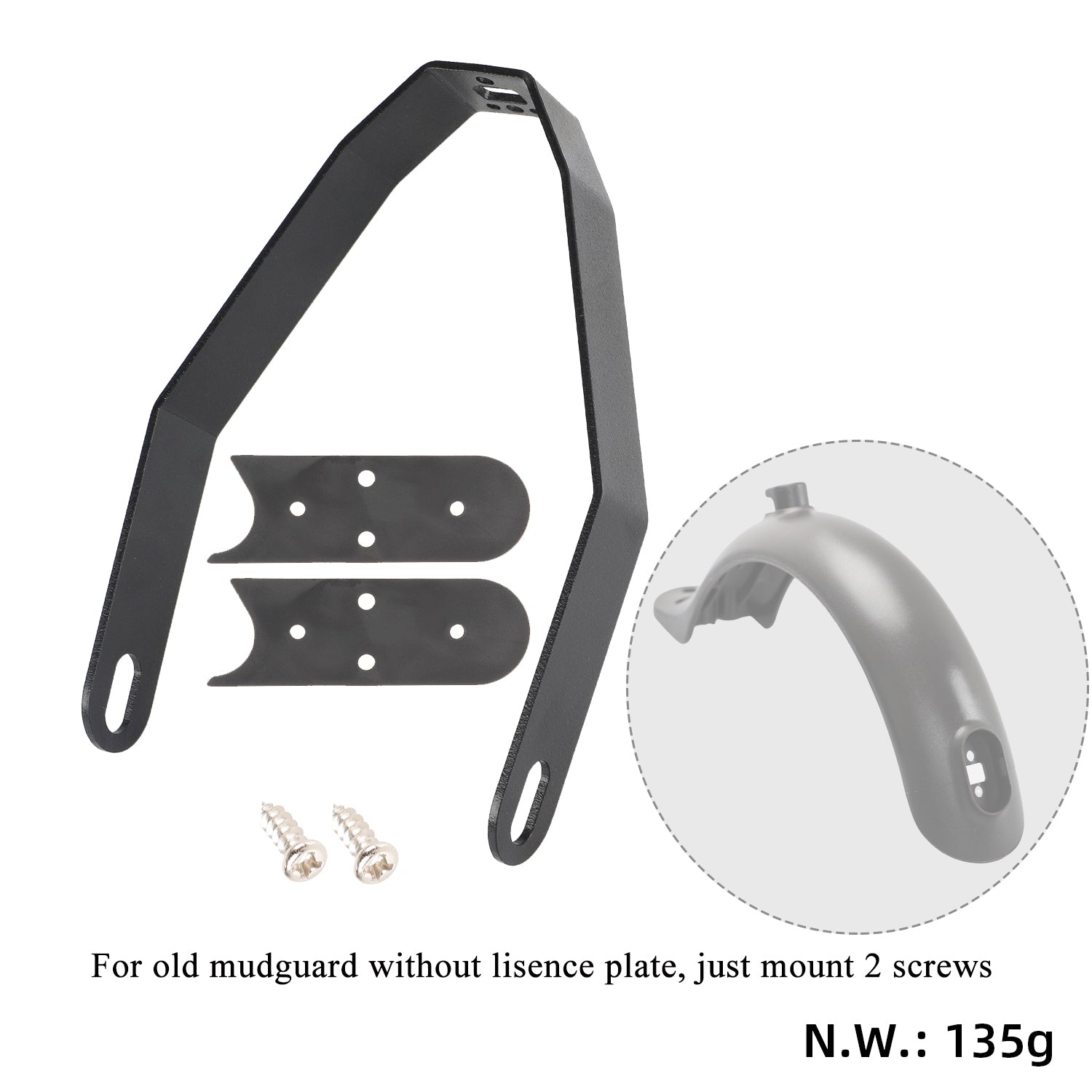 Noir metal bracket of garde-boue arrière pour toutes les xiaomi trottinettes