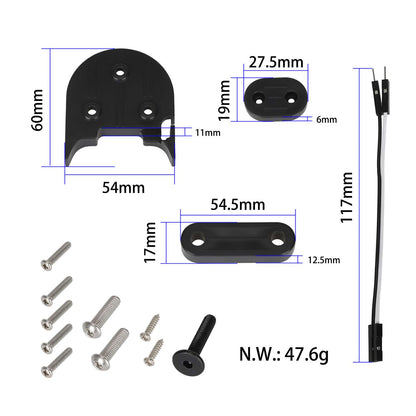 Gris fender booster pad + foot brace pad + feu arrière pad Kit pour refitting M365 to 10 inch
