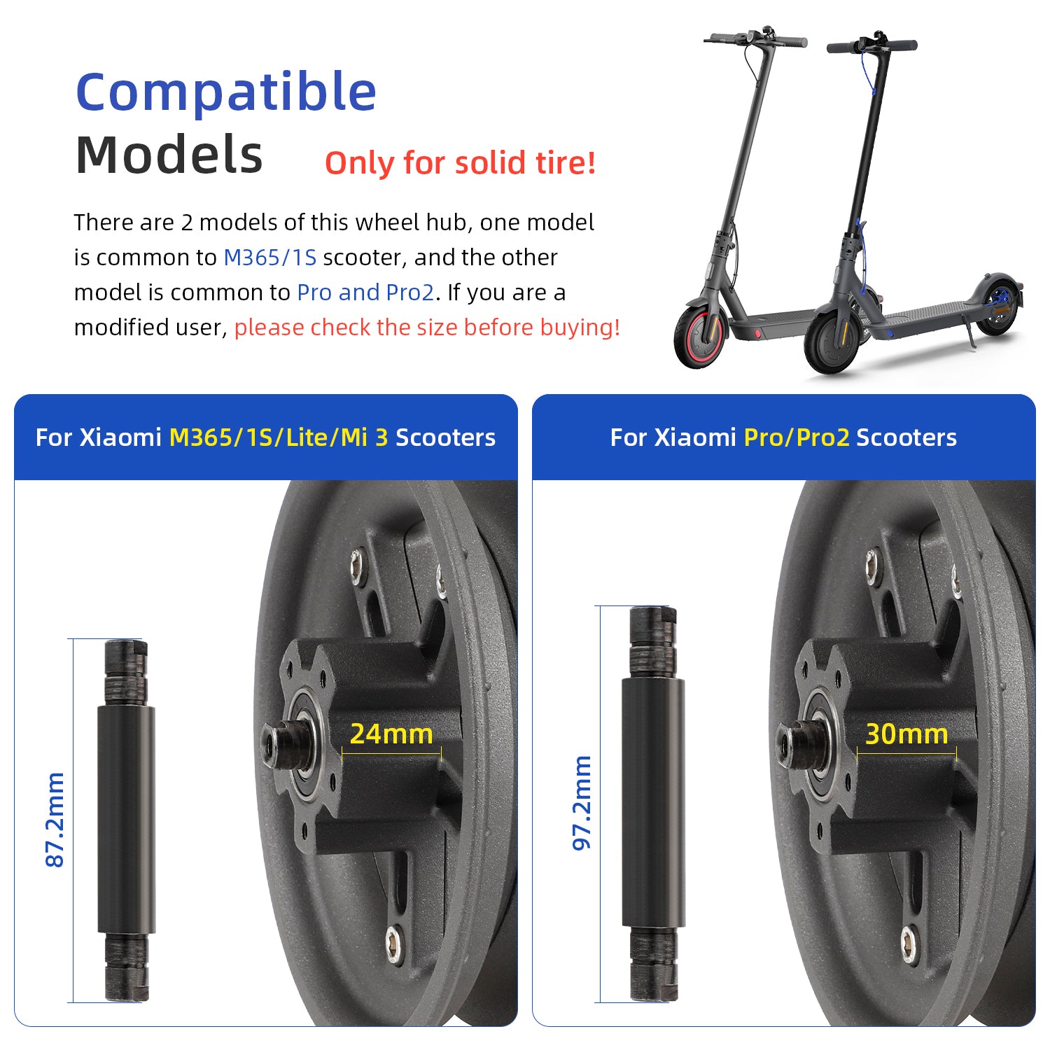 Gris Ulip Split Rear Hub pour xiaomi M365/1S/MI3/Lite trottinettes