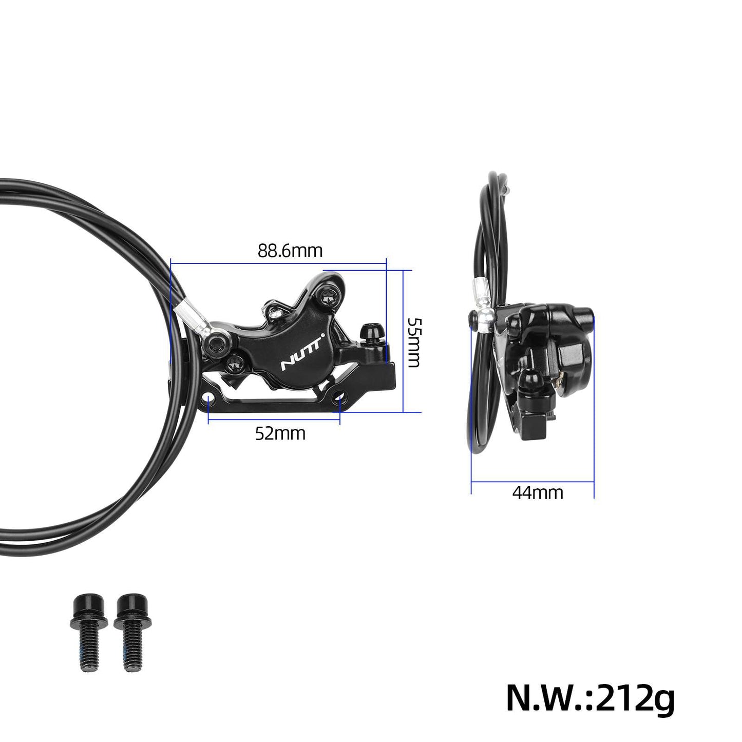 NUTT noir left Hydraulic frein à disque avec 1070mm câble