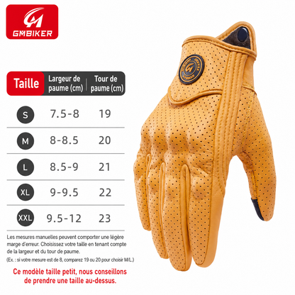 GM Bikers, gants en vrai mouton, quatre saisons, coupe-vent, protection respirante contre les chutes