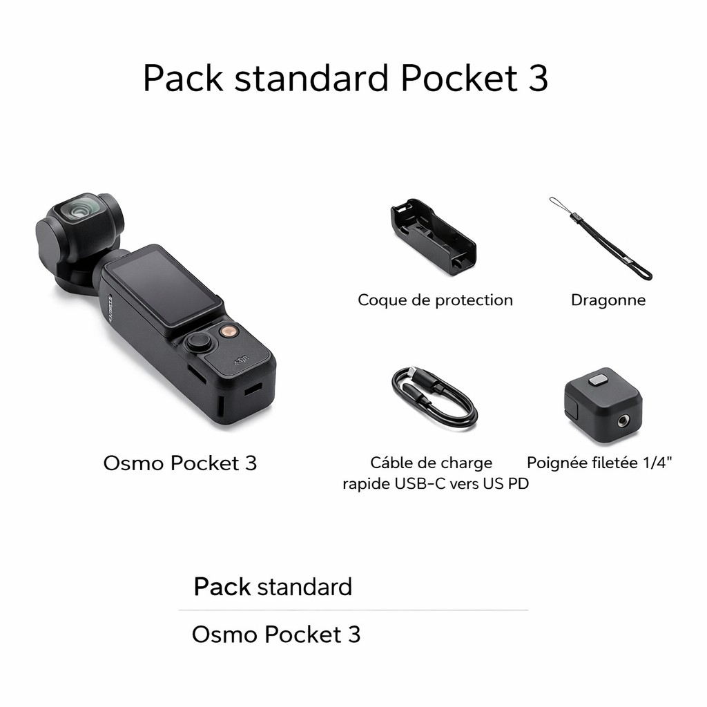 DJI Pocket 3 caméra cardan caméra d’action gimbable caméra vlog caméra vlog
