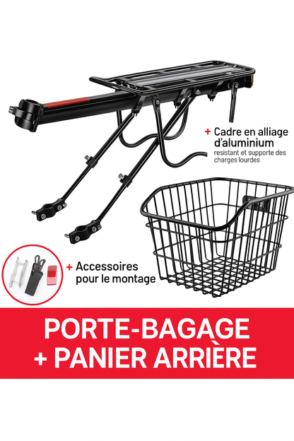 Support arrière de vélo à dégagement rapide, panier de siège arrière de VTT, peut transporter des personnes, porte-bagages, équipement de vélo