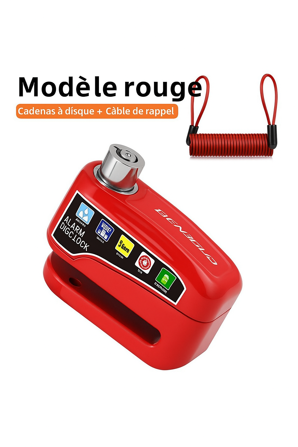 Verrou de frein à disque pour moto, vélo de montagne, alarme antivol, alliage de vélo électrique