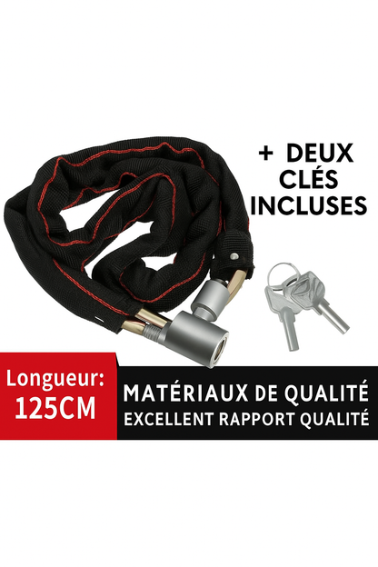 Serrure de vélo, serrure de véhicule électrique, serrure à chaîne antivol, serrure de vélo de montagne, allongée et épaissie, serrure de moto, serrure de porte