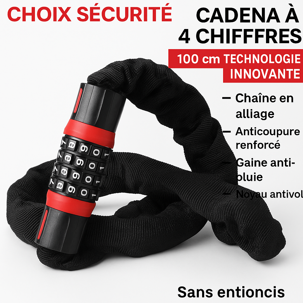 Serrure de vélo, serrure de véhicule électrique, serrure à chaîne antivol, serrure de vélo de montagne, allongée et épaissie, serrure de moto, serrure de porte