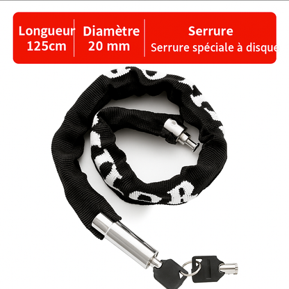 Serrure de vélo, serrure de véhicule électrique, serrure à chaîne antivol, serrure de vélo de montagne, allongée et épaissie, serrure de moto, serrure de porte