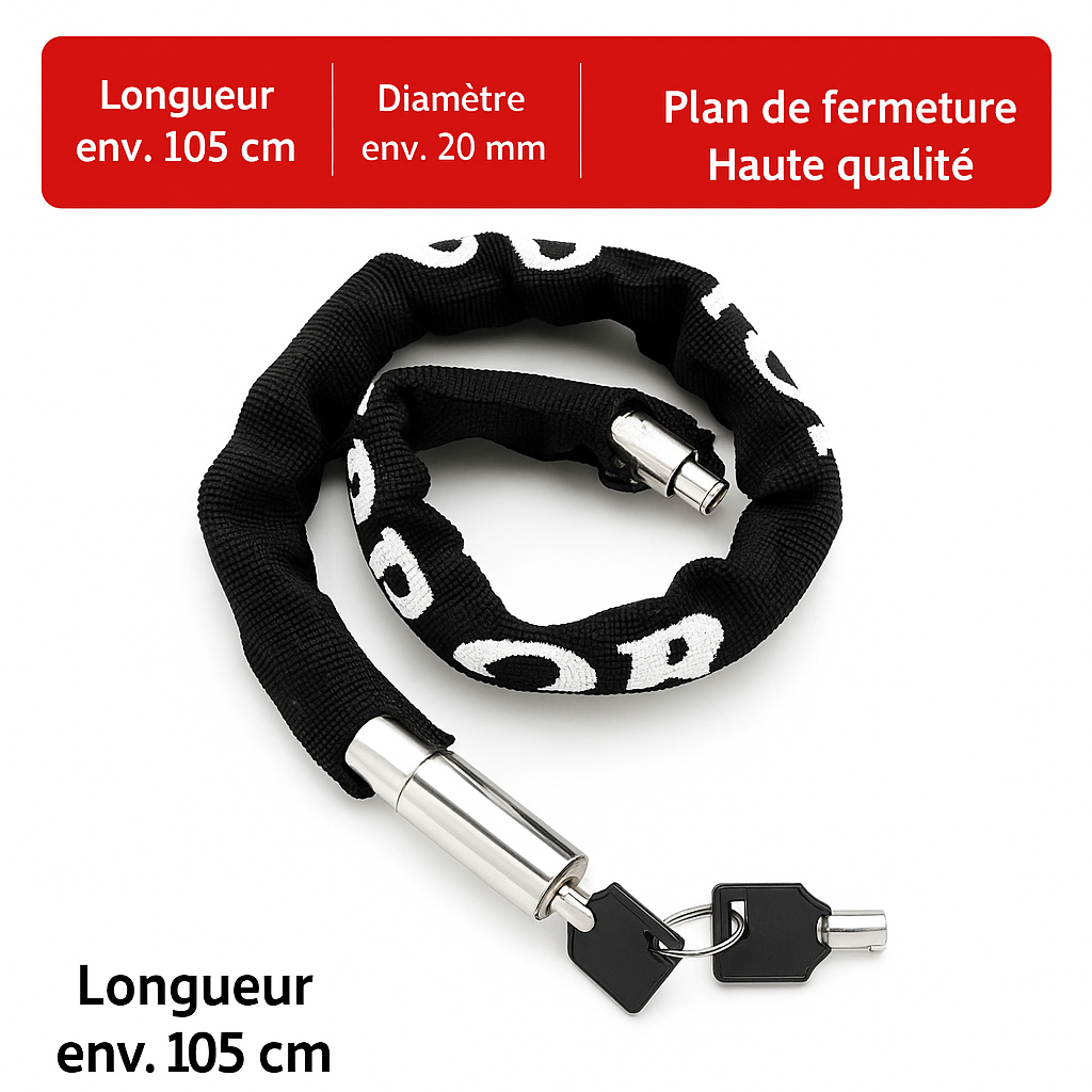 Serrure de vélo, serrure de véhicule électrique, serrure à chaîne antivol, serrure de vélo de montagne, allongée et épaissie, serrure de moto, serrure de porte