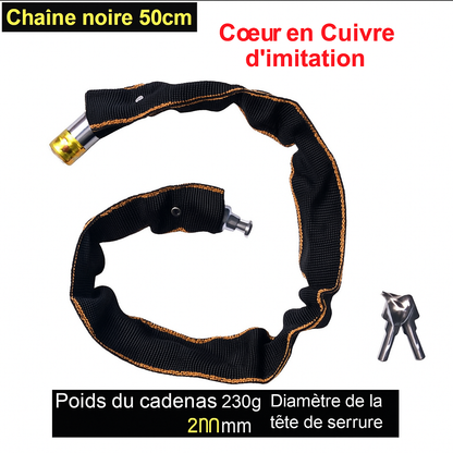 Serrure de vélo, serrure de véhicule électrique, serrure à chaîne antivol, serrure de vélo de montagne, allongée et épaissie, serrure de moto, serrure de porte