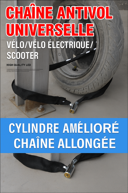 Serrure de vélo, serrure de véhicule électrique, serrure à chaîne antivol, serrure de vélo de montagne, allongée et épaissie, serrure de moto, serrure de porte