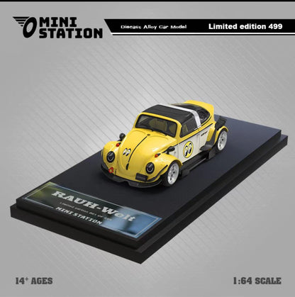 TimeMicro1 : 64 RWB Beetle Plain Simulation Modèle de voiture en alliage