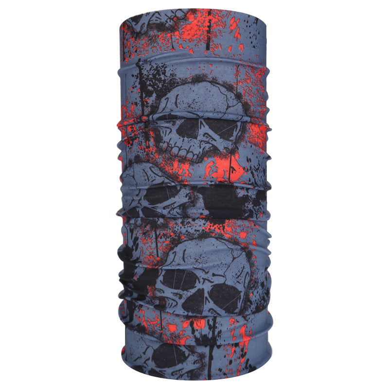 Masque de cyclisme foulard col chaud accessoire de Halloween crâne versatile foulard visage foulard magique
