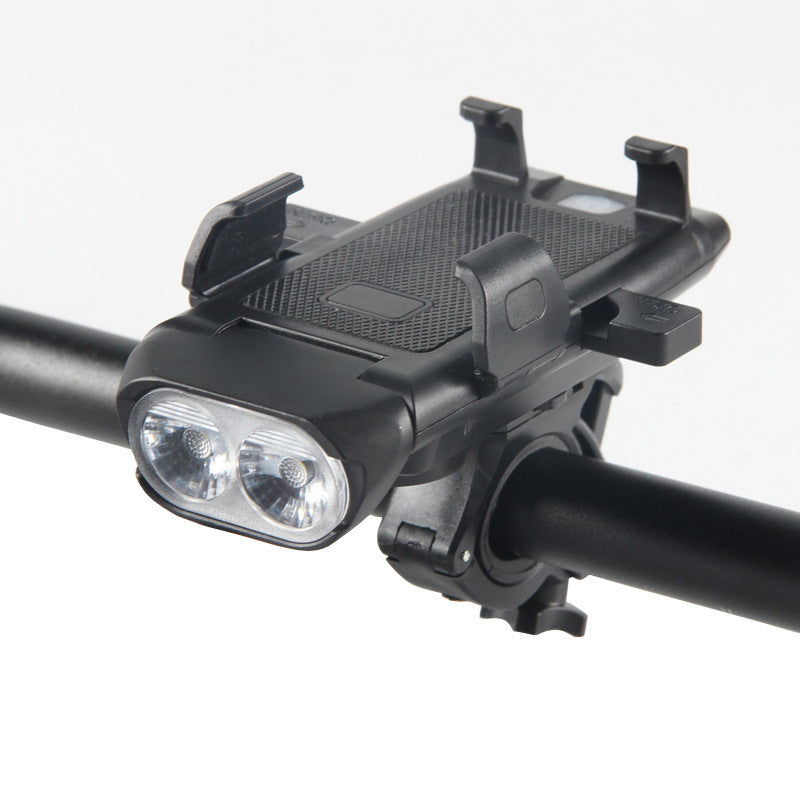 Lumière de vélo  4 en 1 avec support pour téléphone portable, support de phare de vélo