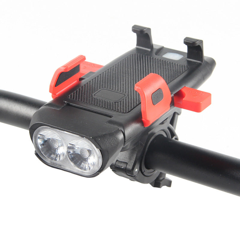 Lumière de vélo  4 en 1 avec support pour téléphone portable, support de phare de vélo