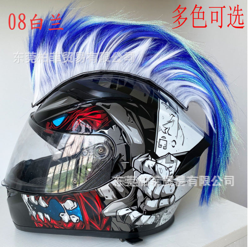Décoration de casque de moto Perruque punk