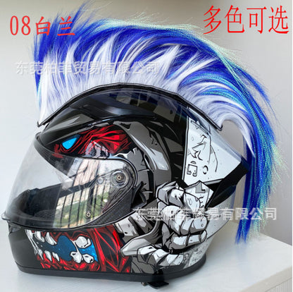Décoration de casque de moto Perruque punk