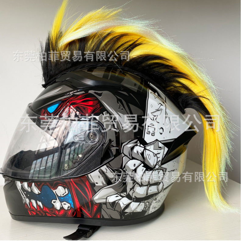 Décoration de casque de moto Perruque punk