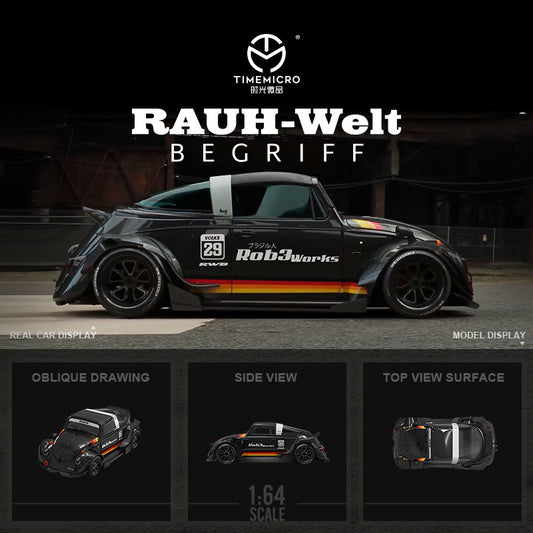 TimeMicro1 : 64 RWB Beetle Plain Simulation Modèle de voiture en alliage