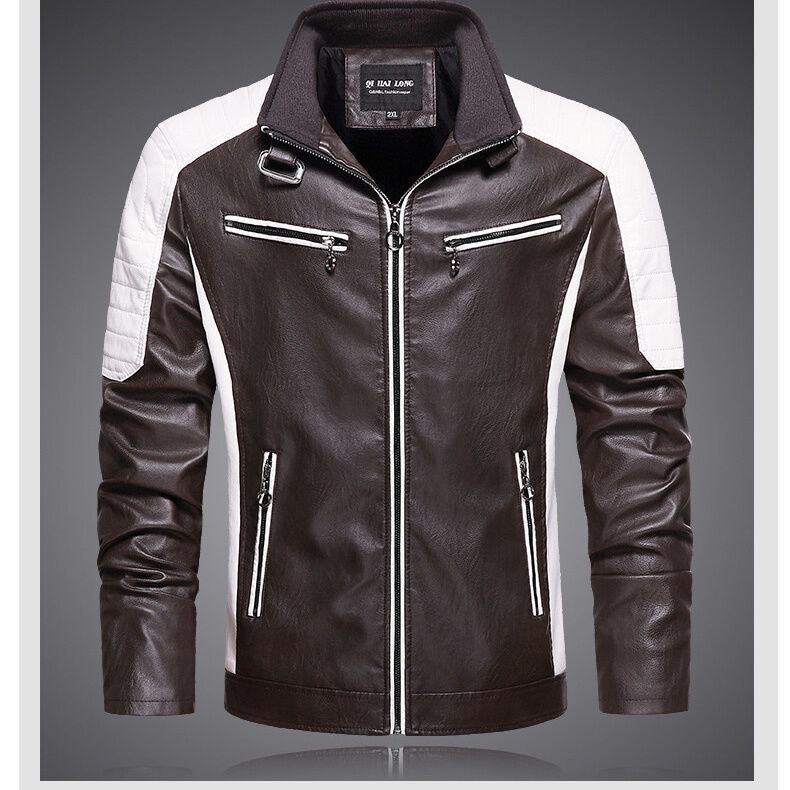 Veste en simili cuir, mince pour rester chaud