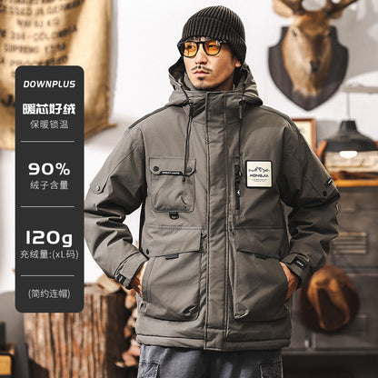 Veste en plumon de graphène vintage américain pour homme hiver en plein air style fonctionnel veste automne et hiver pour homme