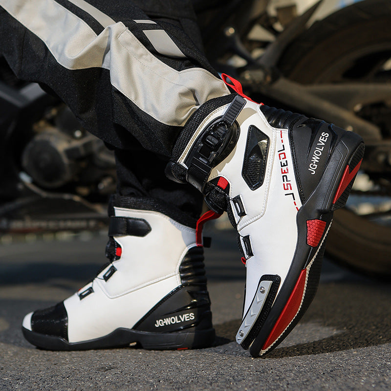 Bottes de cyclisme imperméables et résistantes à l'abrasion. Chaussures de moto pour homme et femme. Bottes de moto Voyage en moto Off-Road Rally Knight